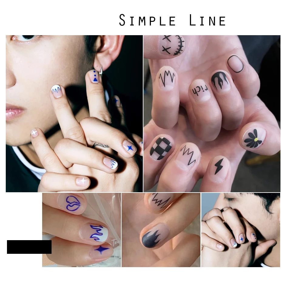 Abstract Women Face And Leaves Nail Art Sticker Sheet (F653) - Nail  Supplies Mumbai