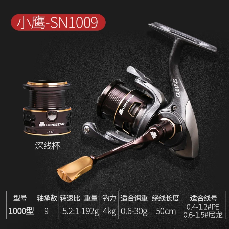 Lurestar-回転式フィッシングリールsn1009,4〜12kgの