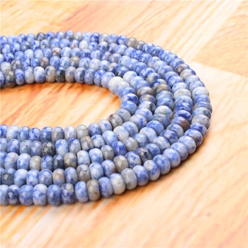 

Natural Agate Blue Dot Gem 4X6MM 5X8MM Abacus Bead Septa Bead Wheel Bead Jewelry Diy Bracelet Necklace