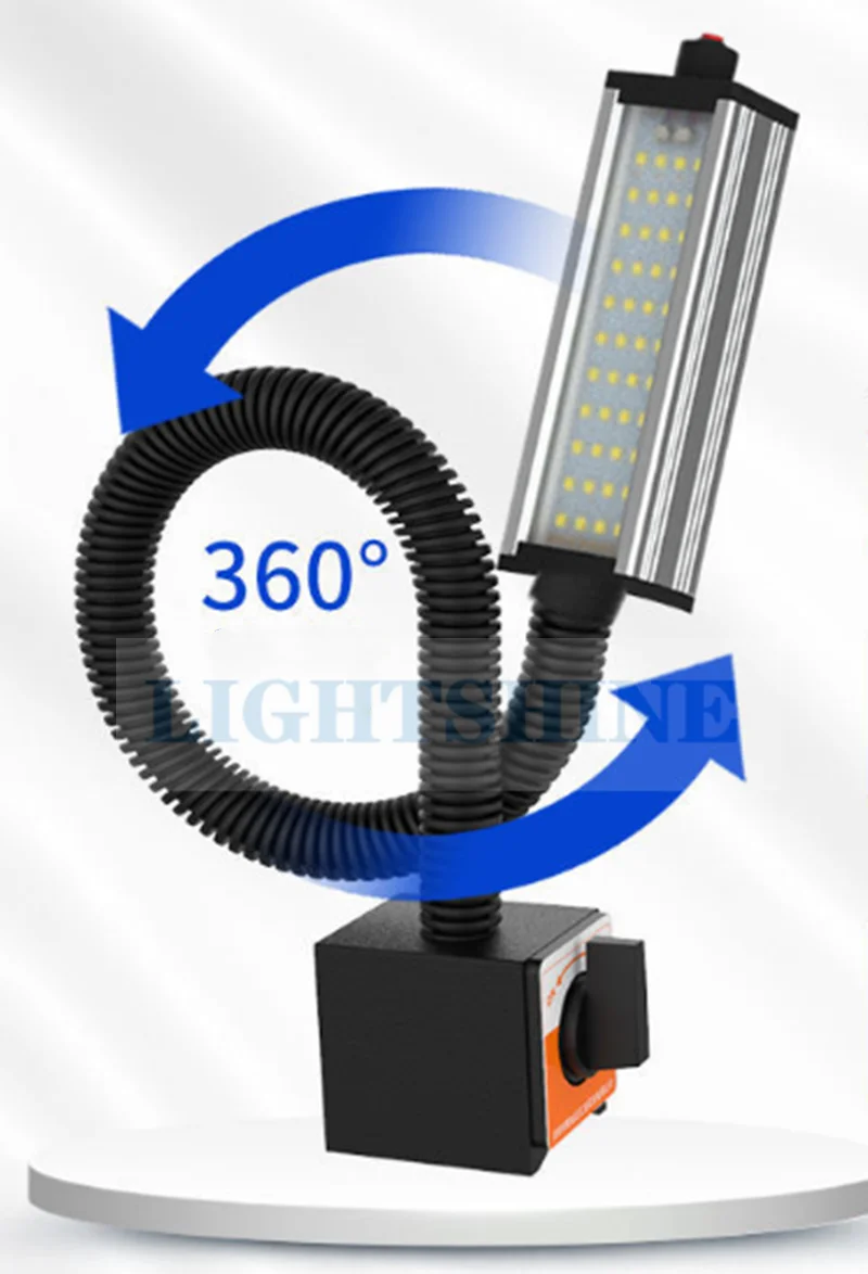 Led Machine Tool Work Lamp Waterproof Strong Magnetic Seat Punching Milling Machine Industrial Lamp 220V36V24V