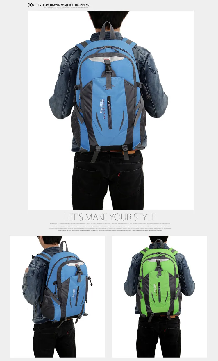 Альпинистская сумка на плечо для мужчин и женщин, большой объем, Пешие прогулки, анти-Spillage, путешествия, открытый рюкзак для школьников средней школы Schoo