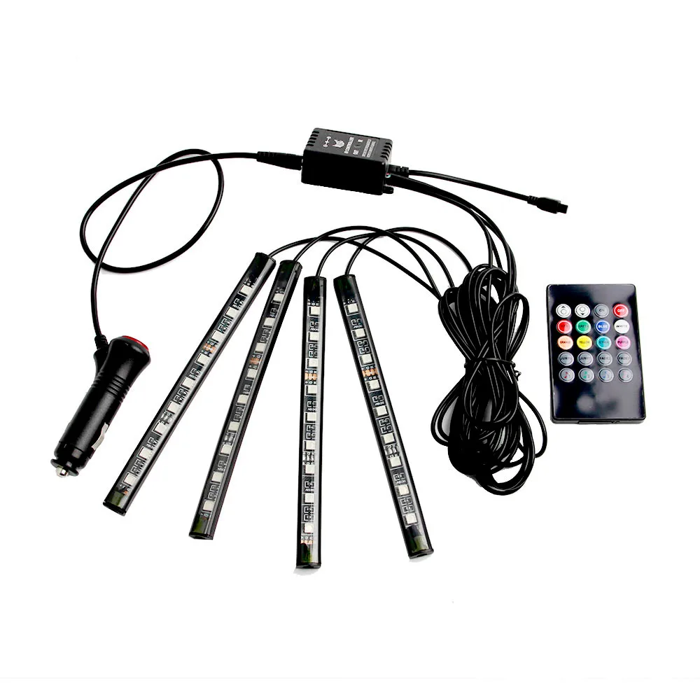 

kongyide car light LED for Car Charge Interior RGB Light Accessories Foot Car Decorative sound control multiple colour