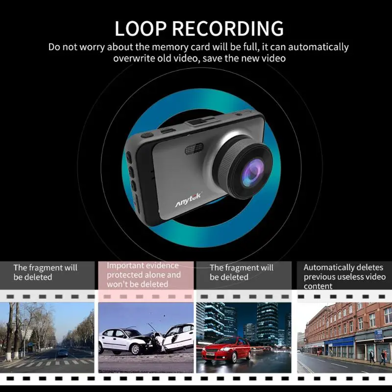 1080P Автомобильное зеркало заднего вида Dashcam практичное Управление простое удобное HD ночное видение с камерой заднего вида Автомобильная электроника