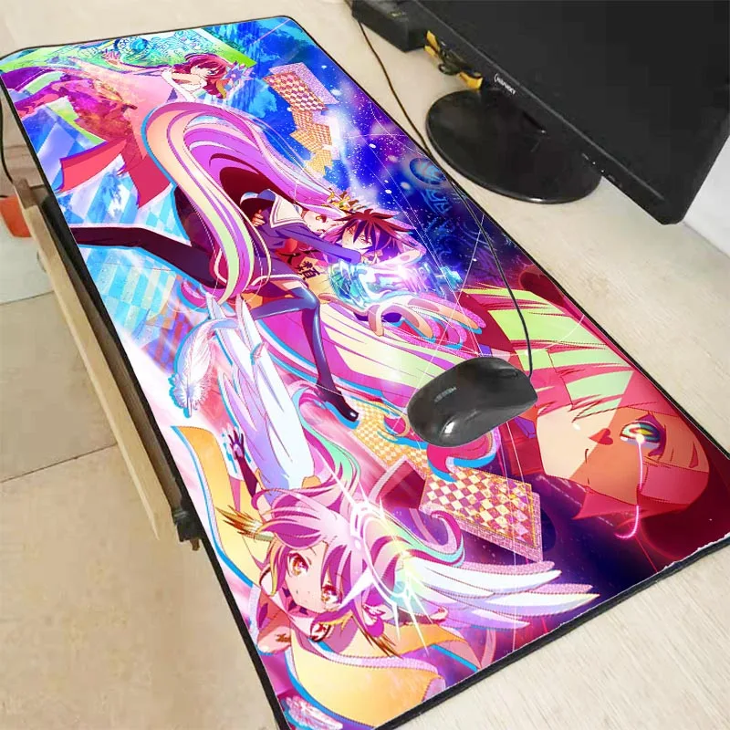  NO Game No Life Anime Large Mouse Pad Mousepad Natural Rubber Gaming Table Mouse Mat with Locking E