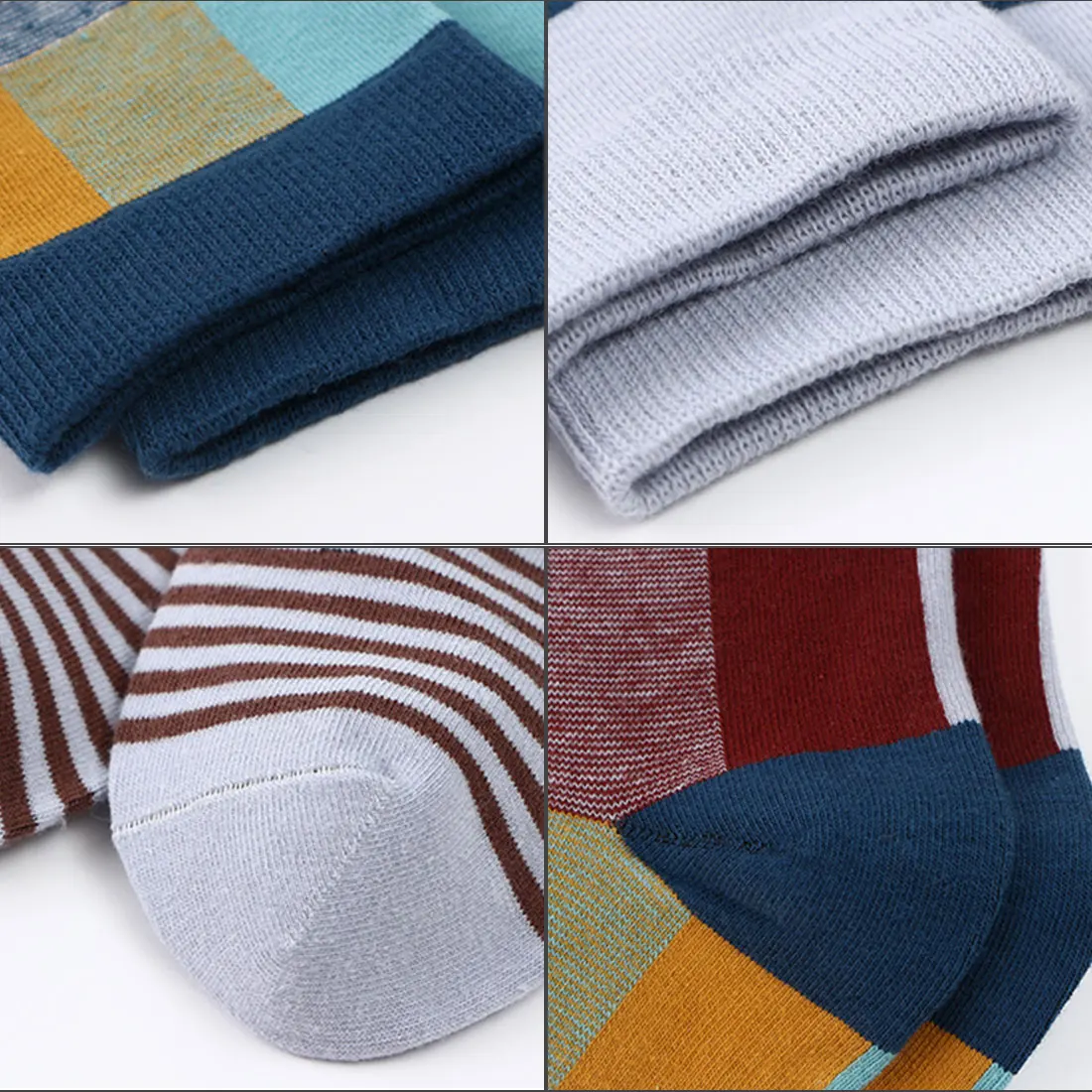 5 пар мужские модные красочные квадратные полосы чесаные хлопковые носки компрессионные носки мужские носки, универсальный размер