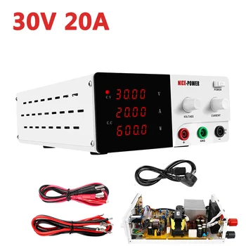 

NICE-POWER 30V 20A 600W Adjustable Laboratory Power Supply 60V 10A Voltage Regulator 220v Regulated Switching Power Supplies
