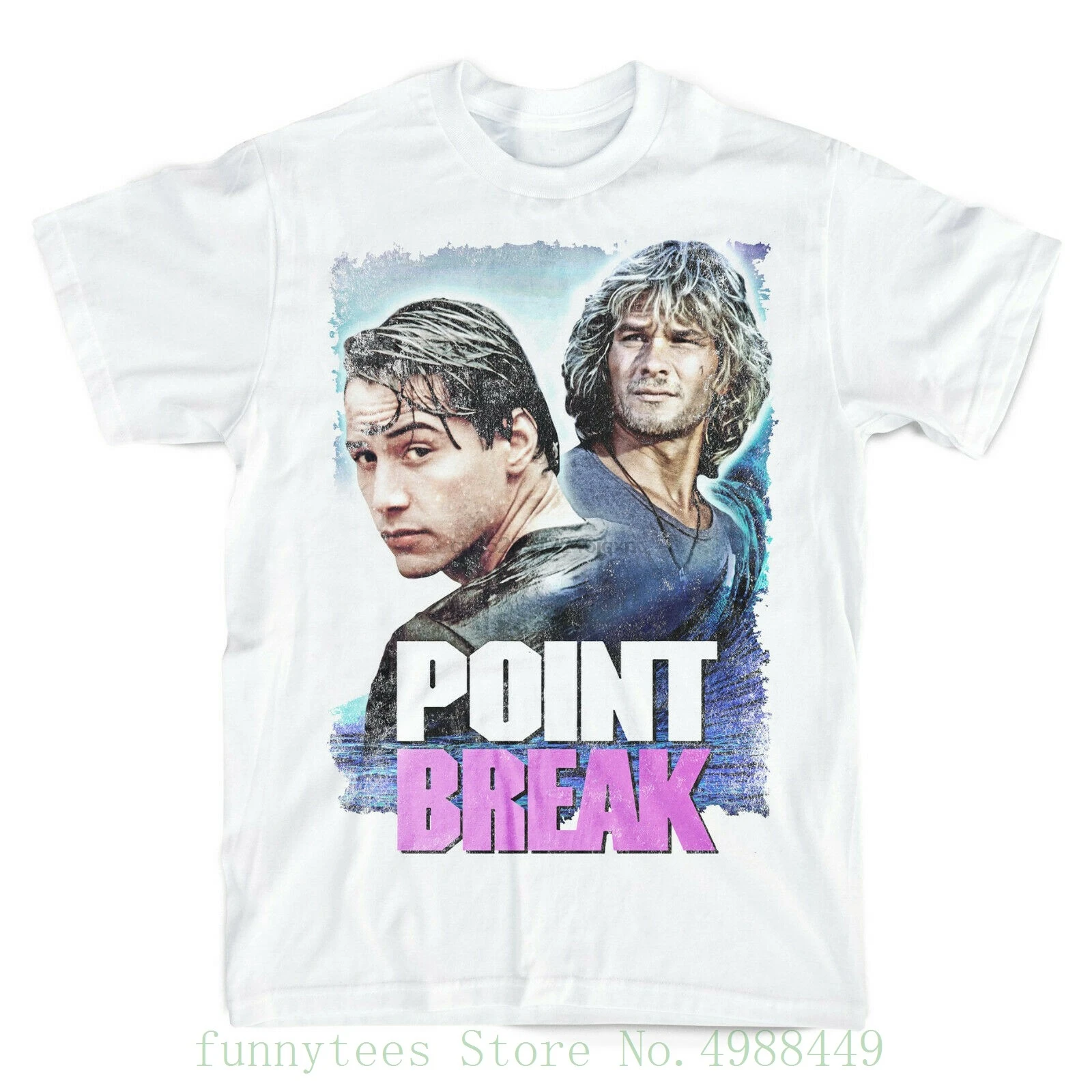 Point Break T Shirt 90 Tribute Surfer Tee Ретро футболка мужская с коротким рукавом и круглым