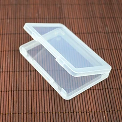Boîtes de rangement de bijoux en plastique transparent, petit carré portable 9.5x6.4x1cm 1 pièce 