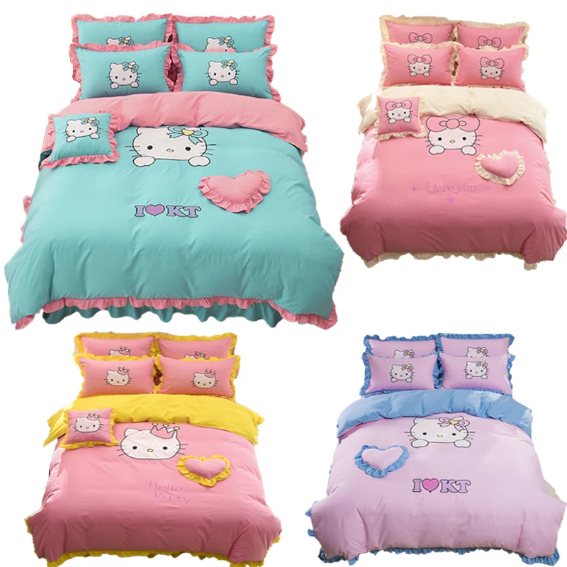 Hello KT костюм из четырех предметов Kawaii My Melody Cinnamoroll детский чистого хлопка