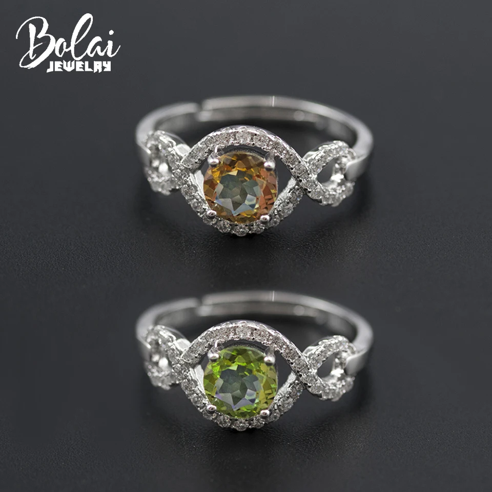 

Bolai Sultanit Ring 925 Sterling Silver Color Change Nano Diaspore Gemstone Fine Jewelry Infinity Wedding Rings for Women New