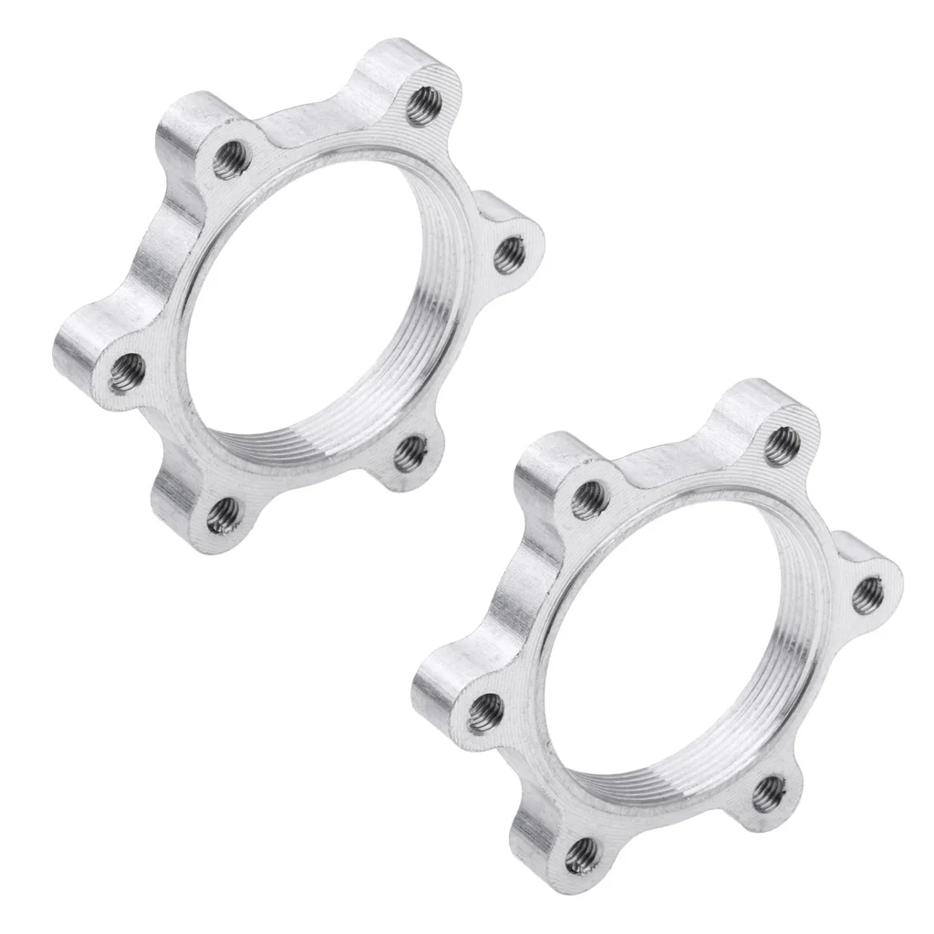 2Pcs Bicycle Freewheel Threaded Hubs Disk Disc Brake Flange Adapter 6 