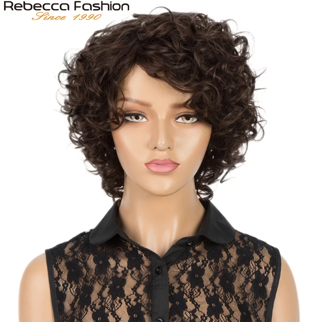 Rebecca Korotkie Vyushiesya Chelovecheskie Volosy Parik Dlya Chernyh Zhenshin Pixie Cut Finger Roll Curl Cvetnye Brazilskie Chelovecheskie Volosy Parik S Chelkoj Kupit Nedorogo V Internet Magazine S Dostavkoj Sravnenie Cen Harakteristiki Foto