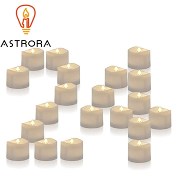 

ASTRORA LED Candle Lights Lamp Simulation Flameless Small Tea Lights Table Garden Party Festival Decoration Candles Pack Of 24