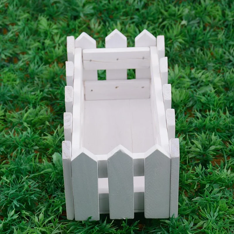 Окно коробка садовый настил деревянные поддельные цветы доски Плантатор цветочный горшок дом корыто забор декор белый