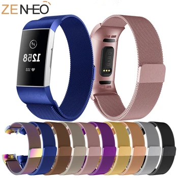 

Stainless Steel Magnetic Milanese Loop Band for Fitbit Charge 3 Bands Replacement Wristband Strap for Fitbit Charge 3 Watchband