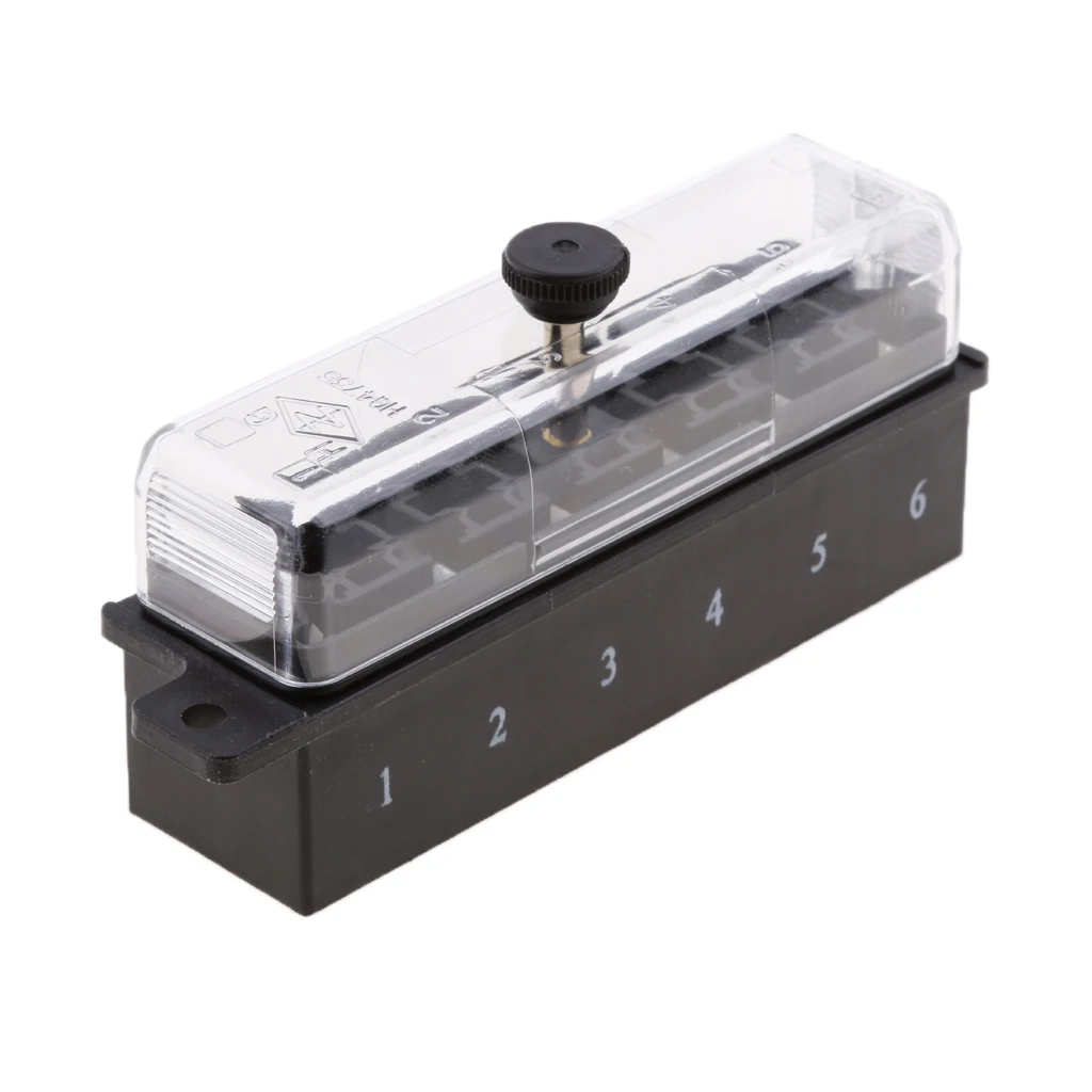 Car Truck 6-Way Circuit  Fuse Box Block Holder 32V Electrical Connect