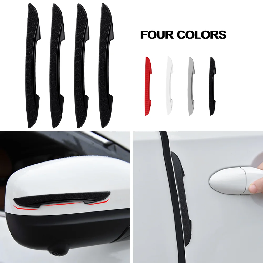 4X Car Door Edge Protector Scrape Guard Bumper Guards Rearview Mirror