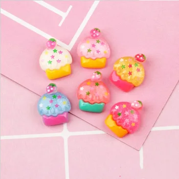 

100pcs/lot Colorful Sweet Cake Resin Miniature Simulation Fake Food Flatback Cabochons for Phone Deco Scrapbooking DIY