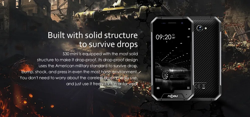 NOMU S30 мини-смартфон 3 ГБ ОЗУ 32 Гб ПЗУ 4," IP68 Водонепроницаемый 4G LTE MTK6737VWT четырехъядерный Android 7,0 3000 МП мАч сотовый телефон