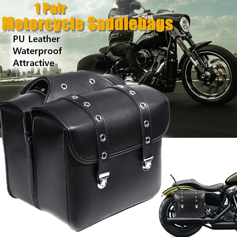 Tool Tail PU Leather Motor Saddle Side Bag Big Size For Harley Prince Cruise Motorbike Luggage Pouch Motorcycle Saddlebag | Автомобили и