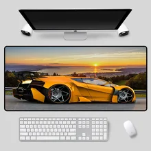 Mairuige Supercar pattern mouse pad, large yellow sports car cool table mat, suitable for csgo dota2