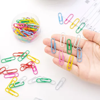 

50pcs multi-function paper clip box creative color small fresh student bookmark small lovely Office Classification paper clip