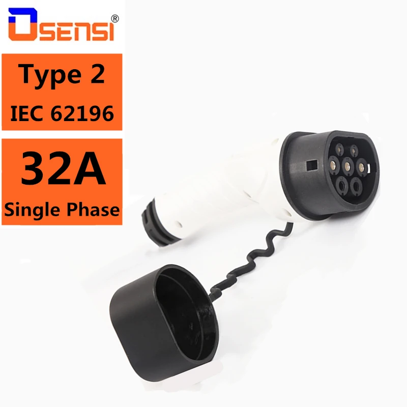 EV зарядное устройство 32A Тип 2 штепсельная вилка Stecker адаптер EVSE IEC 62196 конвертер