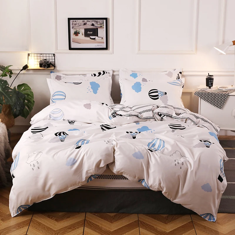 Hot Air Balloon Pattern Duvet Cover 220x240 Pillowcase 3Pcs Quilt Cover 175x220 Bed Cover Double Queen
