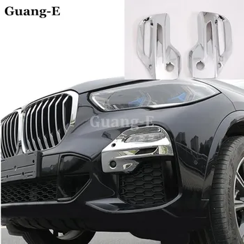

Car body front fog light lamp detector frame stick styling ABS Chrome trim parts 2pcs For BMW X5 xDrive G05 2019 2020