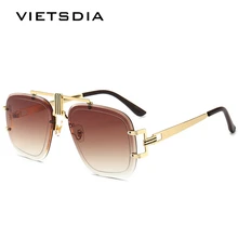 Новые винтажные уникальные механические солнцезащитные очки в стиле стимпанк Модные солнцезащитные очки без оправы фирменного дизайна Oculos De Sol UV400