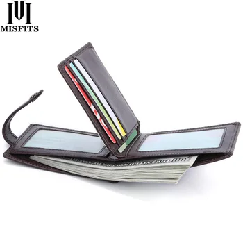 

Quenya Genuine Leather Men's Mini Wallet Casual Hasp Slim Wallets Short Small Purses with Card Holder Pocket Ultra Thin Design