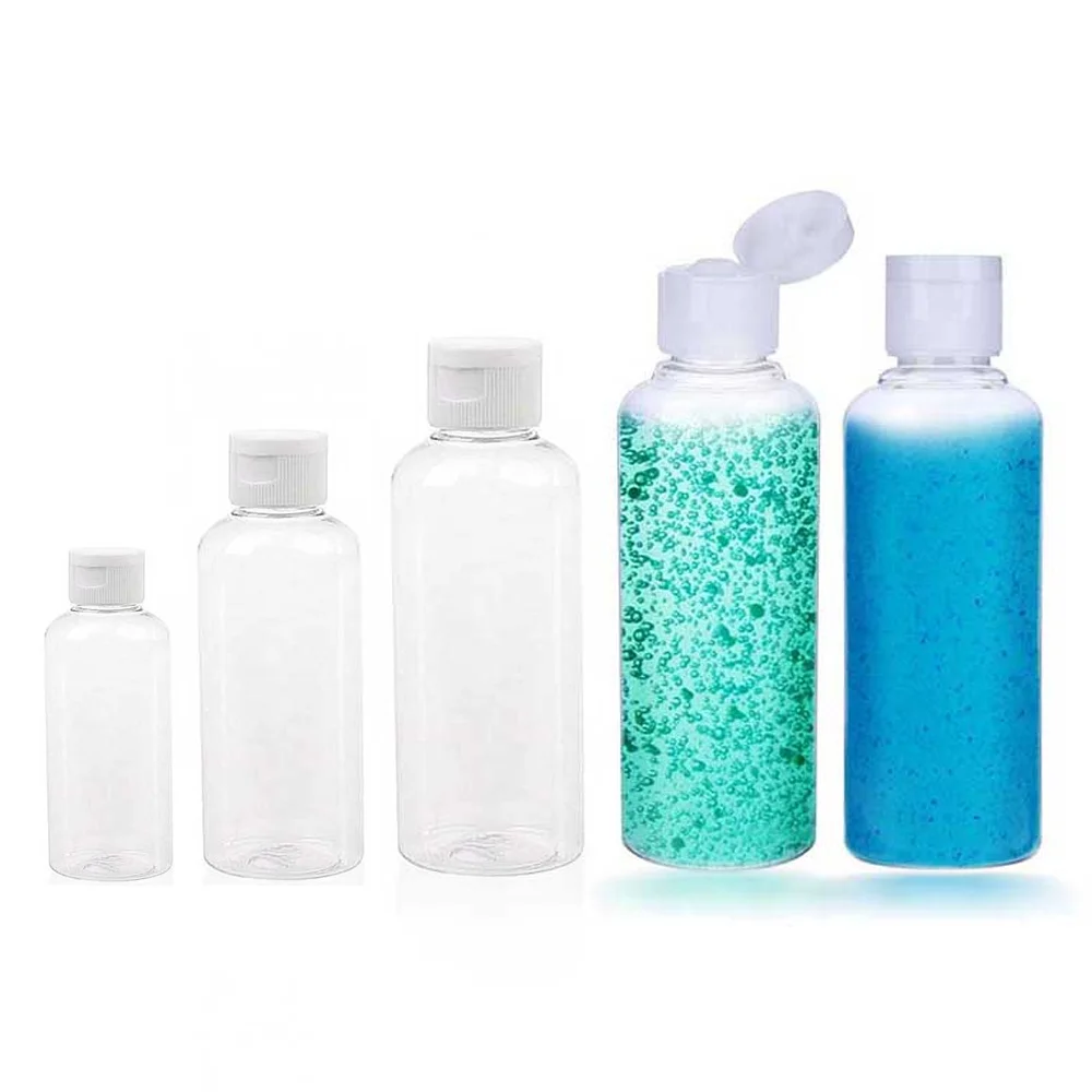 

10PCS 20ml 30ml 50ml 60ml 100ML Empty Transparent Cosmetic Flip Top Cap Plastic Bottle Container Set Lotion Dispenser