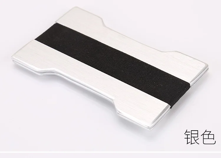 Мужской модный тонкий металлический держатель для кредитных карт 540 RFID кошелек анти-главный дорожный мини карточный кошелек Porte Carte мужской чехол для визиток - Цвет: silver