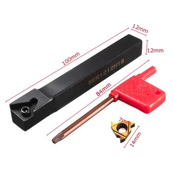 

New SER1212H16 Lathe Turning Tool Kit External Lathe Turning Tool Holder & 16ER Cutting Insert & T15 Wrench Set for processing