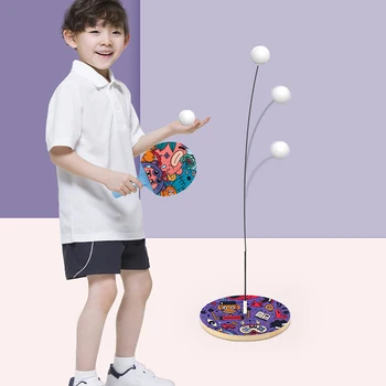

Kids Table Tennis Trainer Ping Pong Training Machine Set with Soft Shaft Practice Equipment For Children Home Indoor Sports New