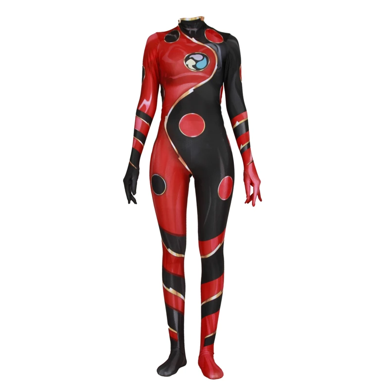

Halloween Cosplay Costume Ladybug Jumpsuit Red Disfraz for Adult Woman Role Play Carnival Show Party Clothing
