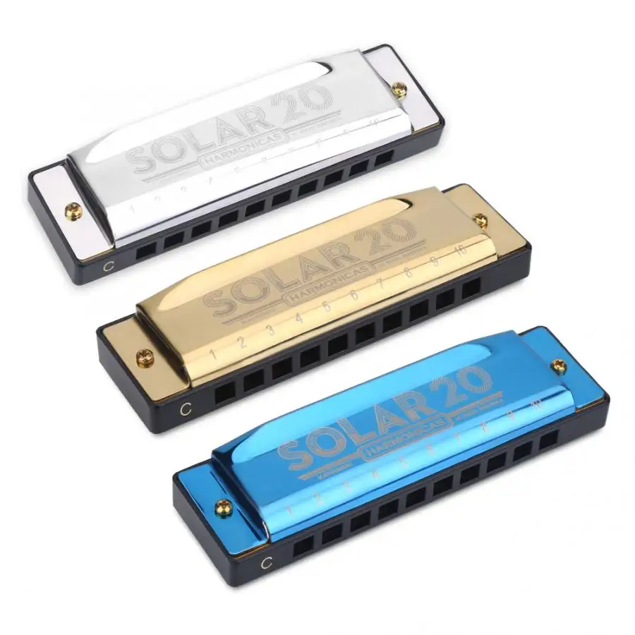 Harmonica 10 Hole 20 Tone C Blues Mouth Organ Musical Instrument for