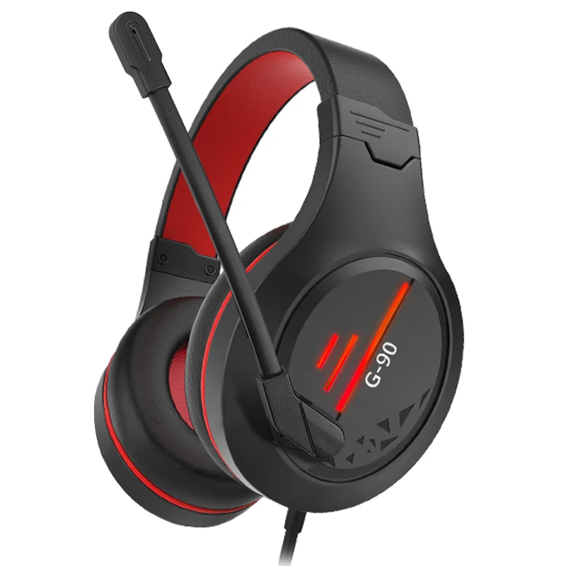 G90 игровых гарнитур большие наушники с светильник микрофоном стерео глубокими