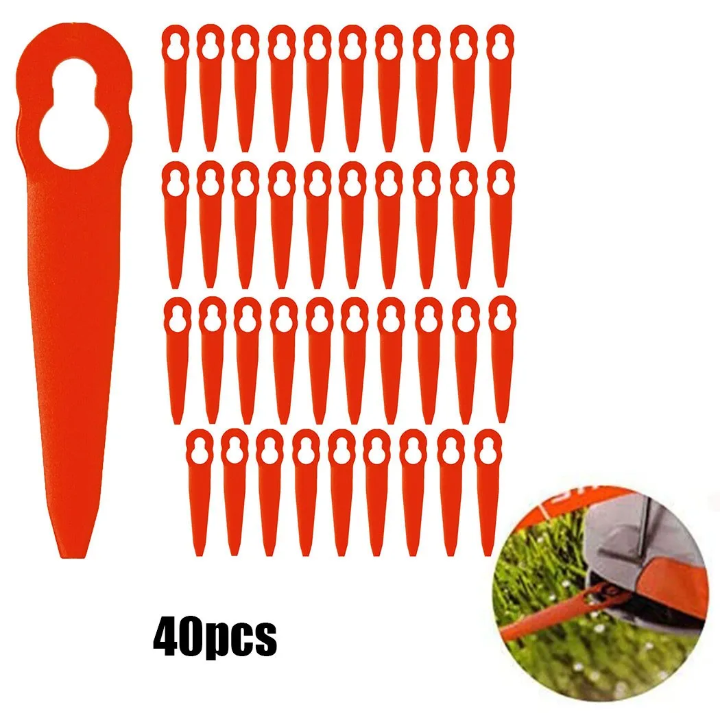 small hedge trimmer 40Pcs Grass Trimmer Plastic Blades Lawn Mower Brush Cutter Head Blade For STIHL FSA 45 Cordless Grass Strimmer garden strimmer cordless