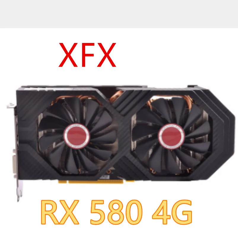 Бывшая в употреблении видеокарта XFX RX 580 4 Гб бит GDDR5 для настольного ПК игровая не
