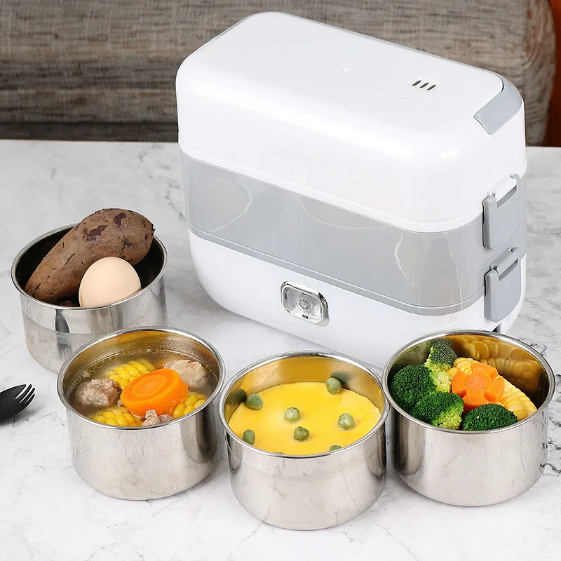 Electric Heating Lunch Box Mini Soup Stew Pot Rice Cooker Ceramic Meal Container Bento Lunchbox Porridge Food Warmer Heater | Бытовая