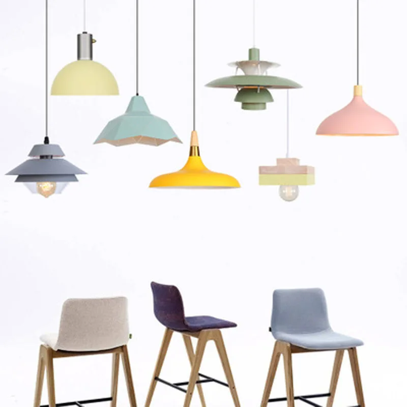 

High quality E27 Pendant Light Colorful Umbrella Led Suspend Lamp Dining Room Led Pendant Lamp Led Lamparas Lighting Fixtures