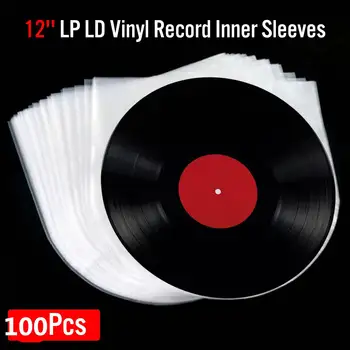 

100pcs 12" PE Vinyl Record LP LD Record 7.5" OPP Plastic Bags Anti-static Record Sleeves Outer Inner Clear Cover Container