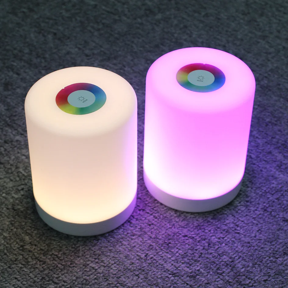 

RGB Color Change Night Light Induction Dimmer Lamp LED Touch Control Smart Bedside Lamp Dimmable Rechargeable Smart