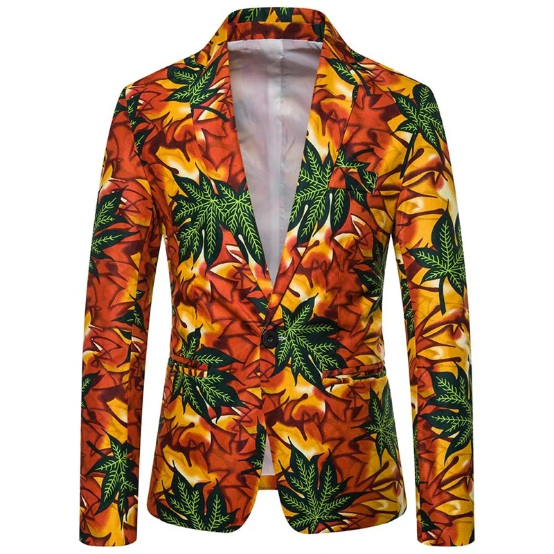 New Fashion Casual Folk-custom Men Suit Long Sleeve Slim Fit Men Blazer One Button Party Jackets For Men Cotton Suit Men M-3XL