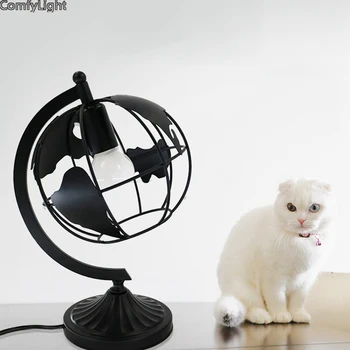 

Globe Led Desk Lamps metal black white on Eye Protection Reading Light Bedside Table Lamps Bedroom Home Living Room Decor E27