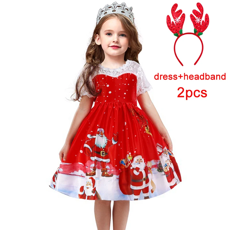 2022 Winter Christmas Dress Baby Girl Santa Claus Kids Dresses For Girls Children Clothtes Cartoon Costumes Party Cosplay | Детская