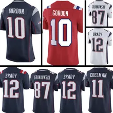 10 Josh Gordon 12 Tom Brady JERSEY мужские 87 Rob Gronkowski 11 Julian Edelman 14 Cooks 92 Harrison футбольные майки