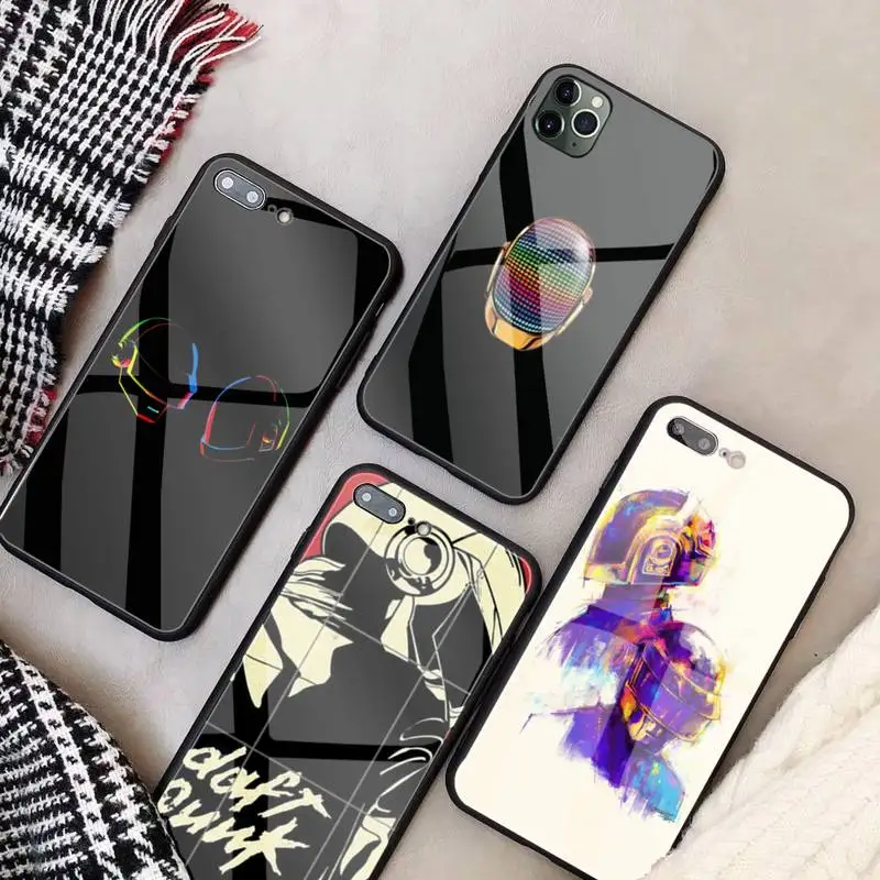 

Daft Punk Phone Case Tempered Glass for Ipohne 12 11 Pro Max 7 8 PLUS 6s XR Back Cover Case