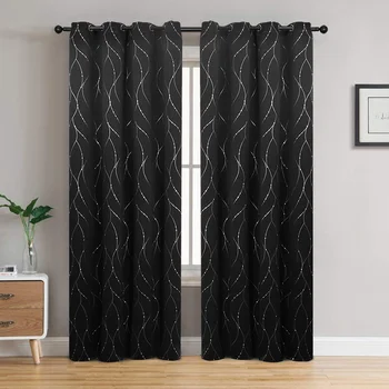 

Europe Style Blackout Curtains High Precision 3 Layers Drapes Blind Window Curtain for Living Room Print cortinas dormitorio D30